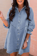 Long Sleeve Denim Mini