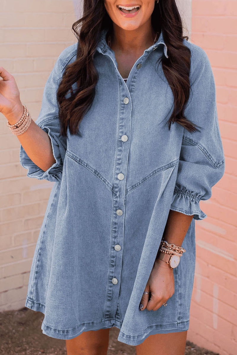 Long Sleeve Denim Mini
