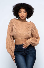 Caramel Crop Sweater