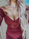 Off the Shoulder Lace Jumpsuit