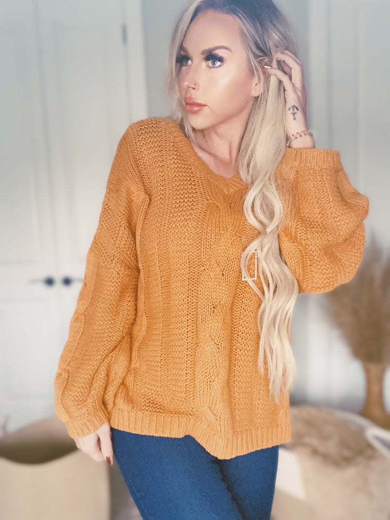 Camel Braided Sweater