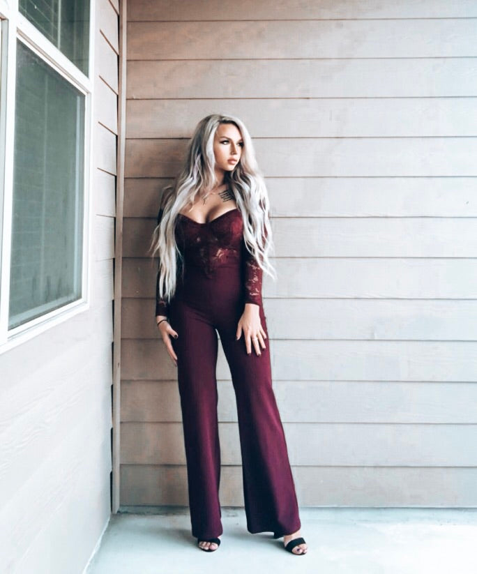 Off the Shoulder Lace Jumpsuit