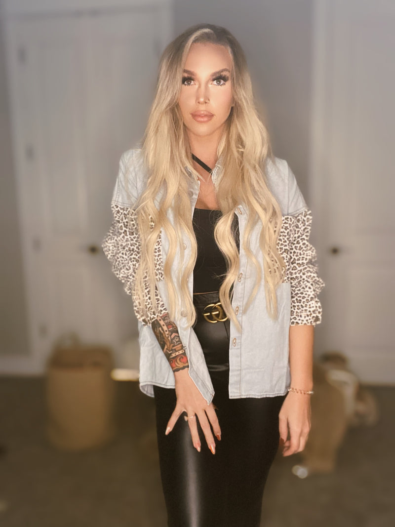 Leopard Denim Jacket