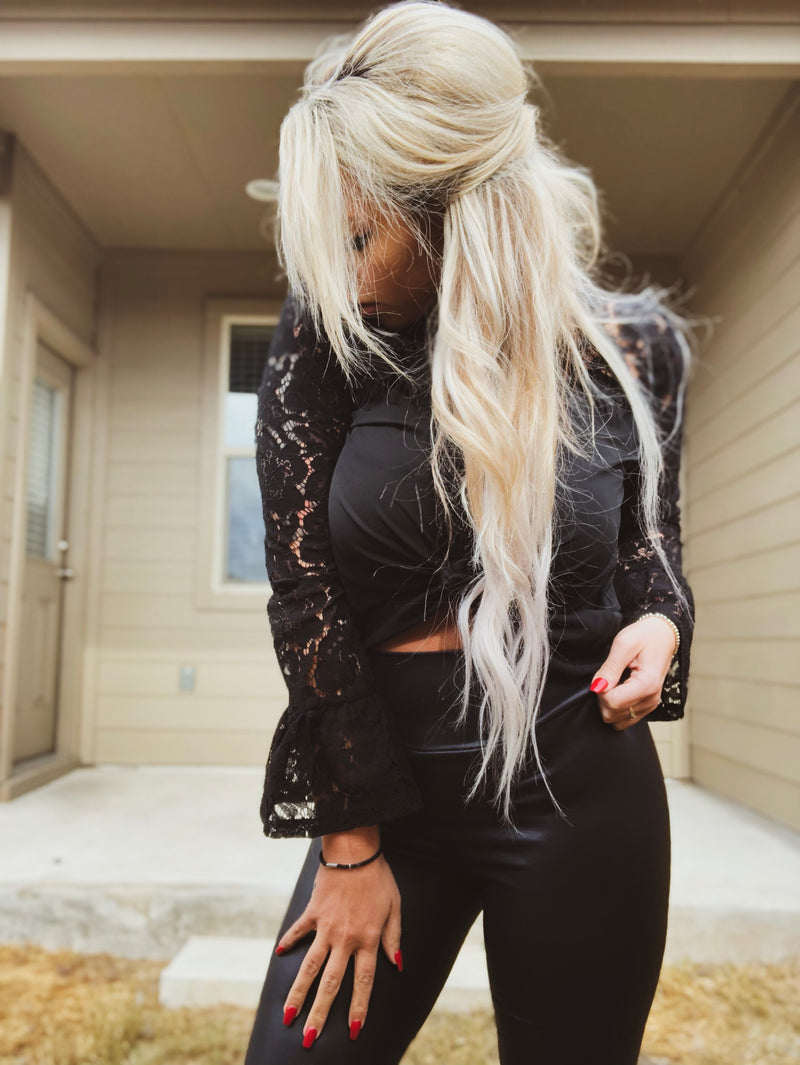 Lace black top
