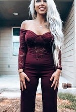 Off the Shoulder Lace Jumpsuit