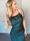Teal Satin Dress