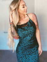Teal Satin Dress