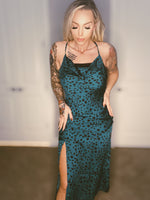 Teal Satin Dress