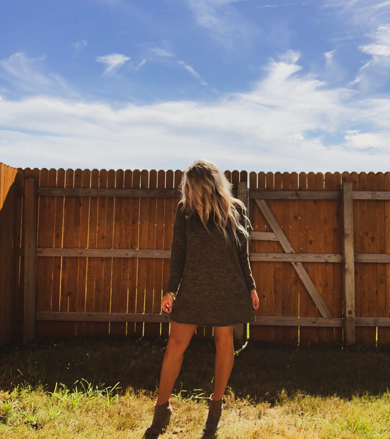 Olive sweater dress