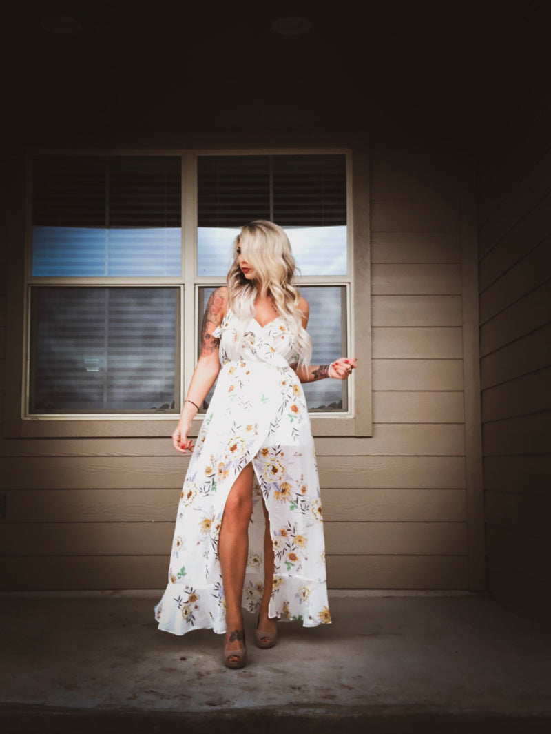 White floral romper