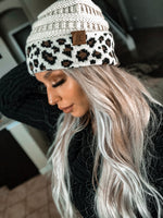 Beige CC Leopard Beanie