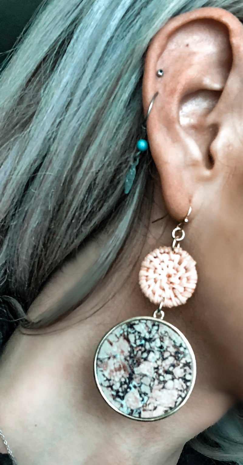 Coral Dangle Earrings