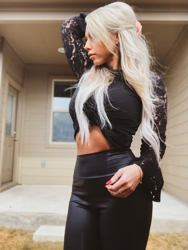 Lace black top