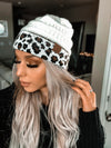 Ivory CC Leopard Beanie